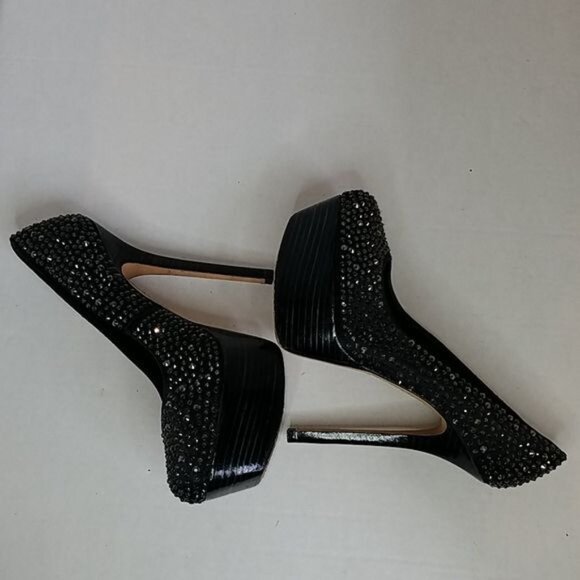 BLACK STILETTO Platform HEELS Alice & Olivia Stilettos Shoes Women's WOMAN'S 8.5 - Picture 5 of 14